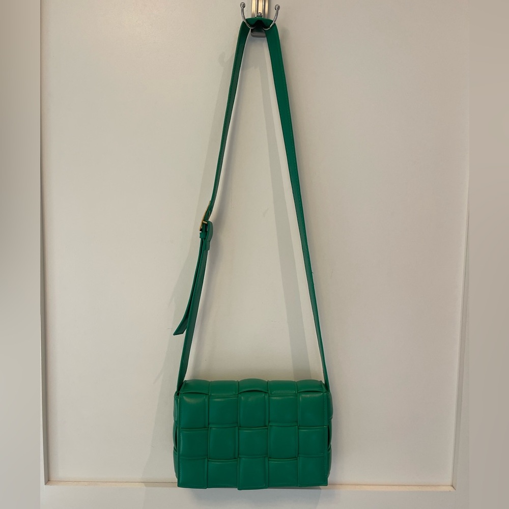 Padded Green Cassette Crossbody Bag